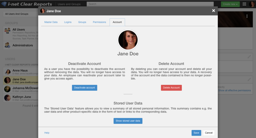 Users and Groups Account