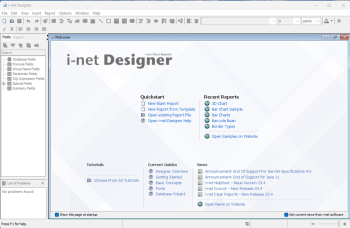 New page layout dialog in i-net Clear Reports 2011