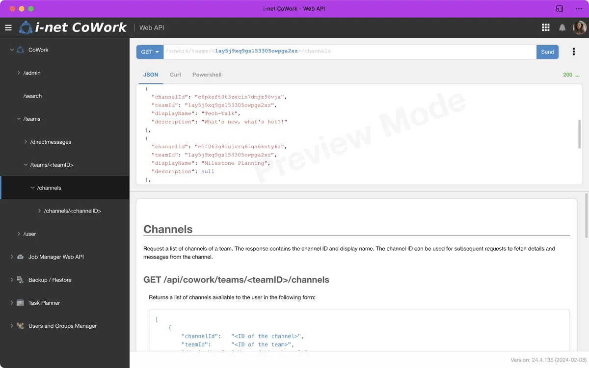 CoWork Web API Interface